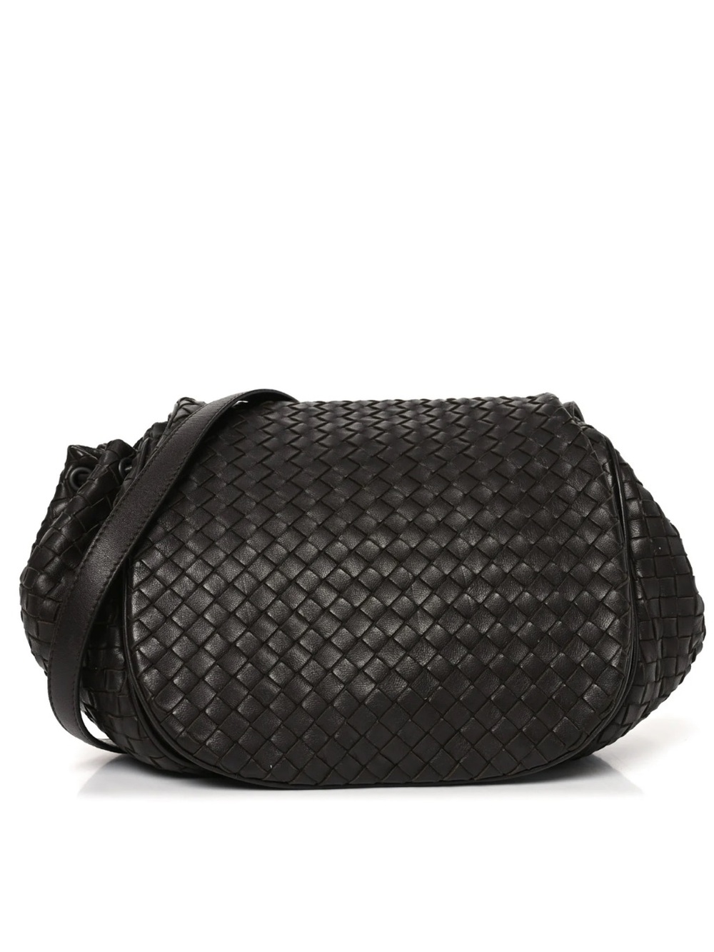 BOTTEGA VENETA Nappa Intrecciato Messenger Bag Ebano (Dark Brown)